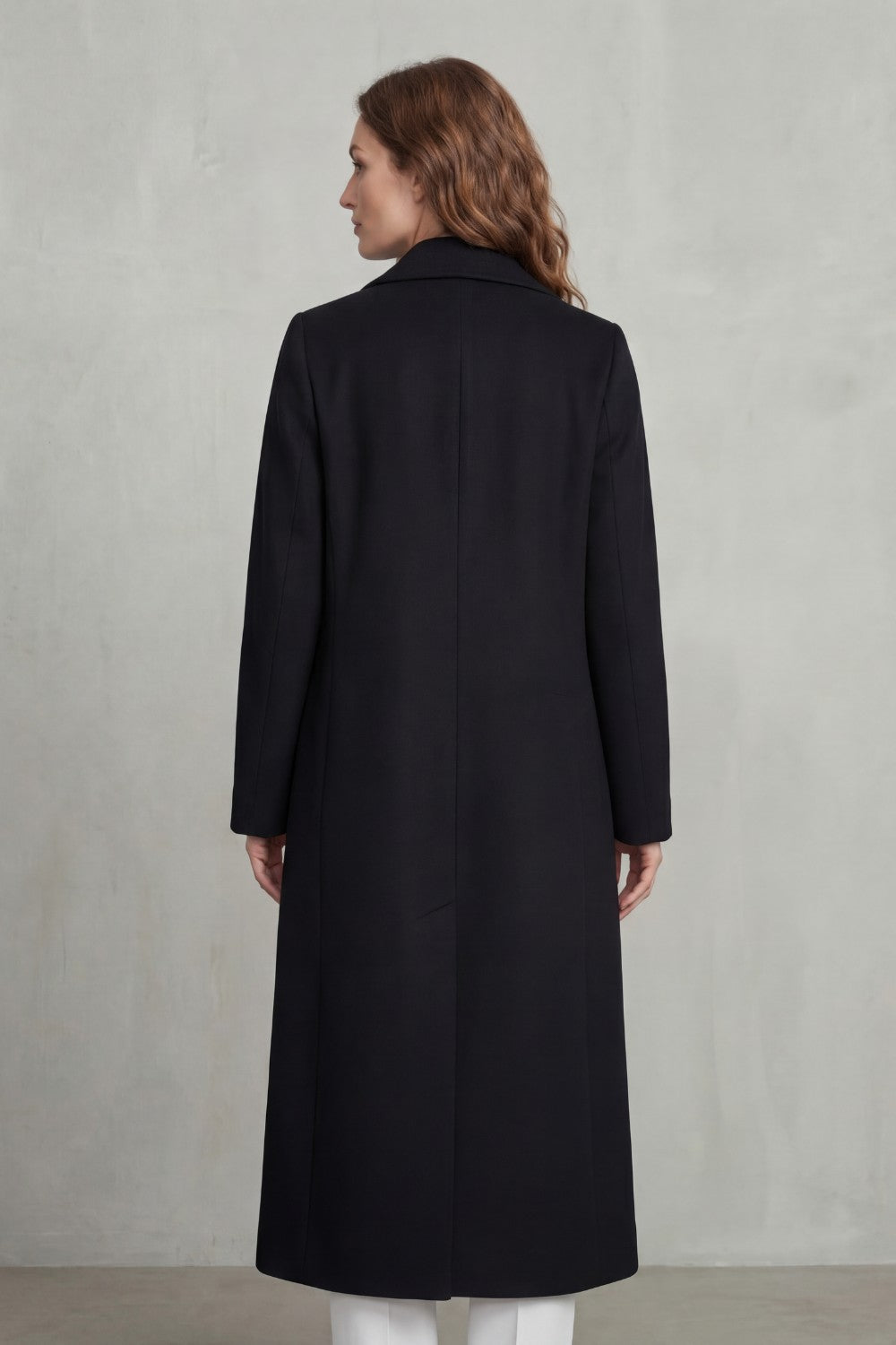 Women's Double-Breasted Belted Coat in Wool Blend