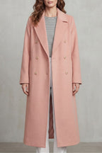 Women's Double-Breasted Belted Coat in Wool Blend