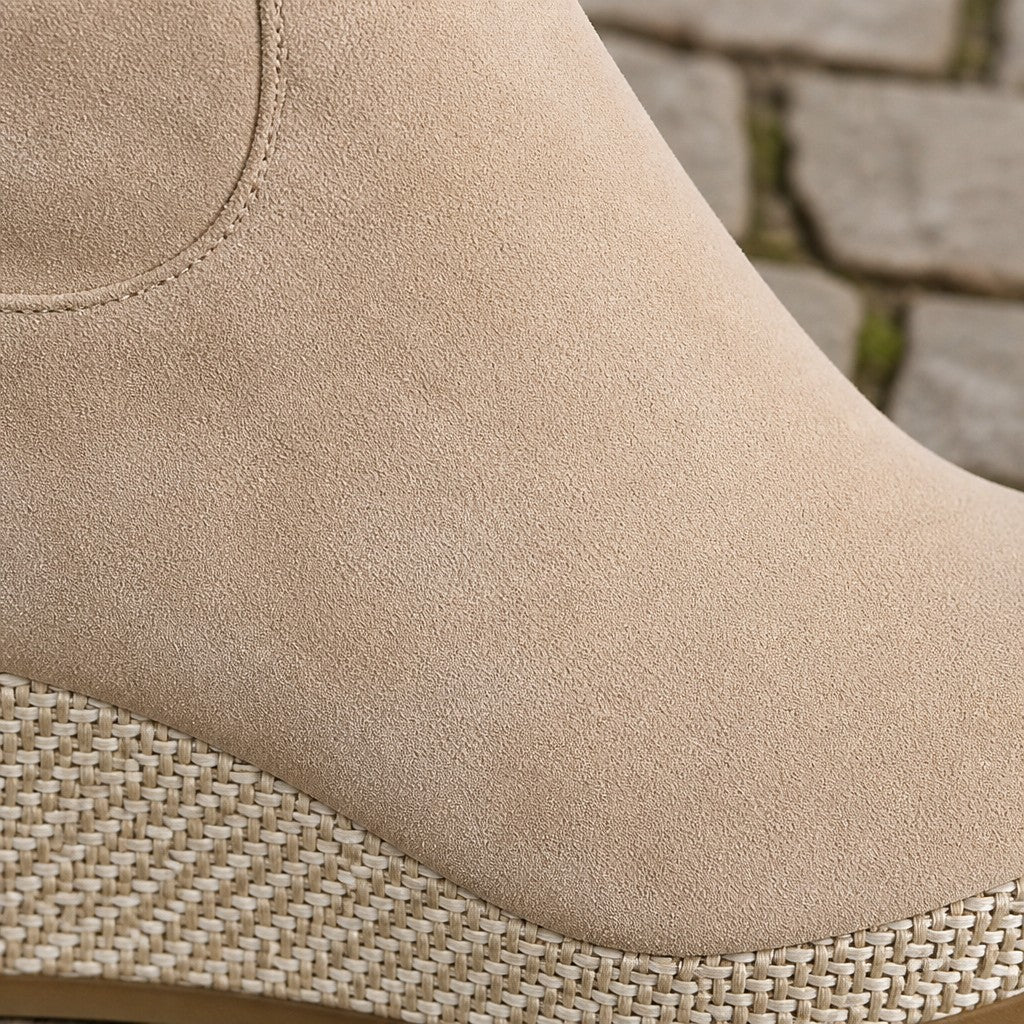 Women's Faux Suede Wedge Knee High Boots