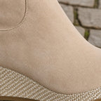 Women's Faux Suede Wedge Knee High Boots