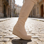 Women's Faux Suede Wedge Knee High Boots