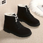 Women's Fleece-Lined Lace-Up Ankle Boots