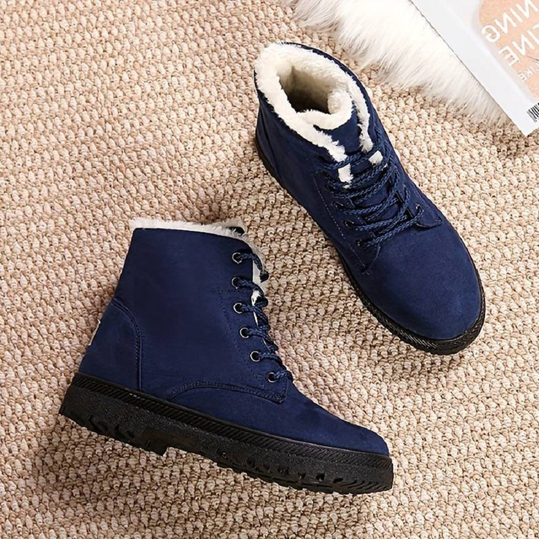 Women's Fleece-Lined Lace-Up Ankle Boots
