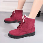 Women's Fleece-Lined Lace-Up Ankle Boots