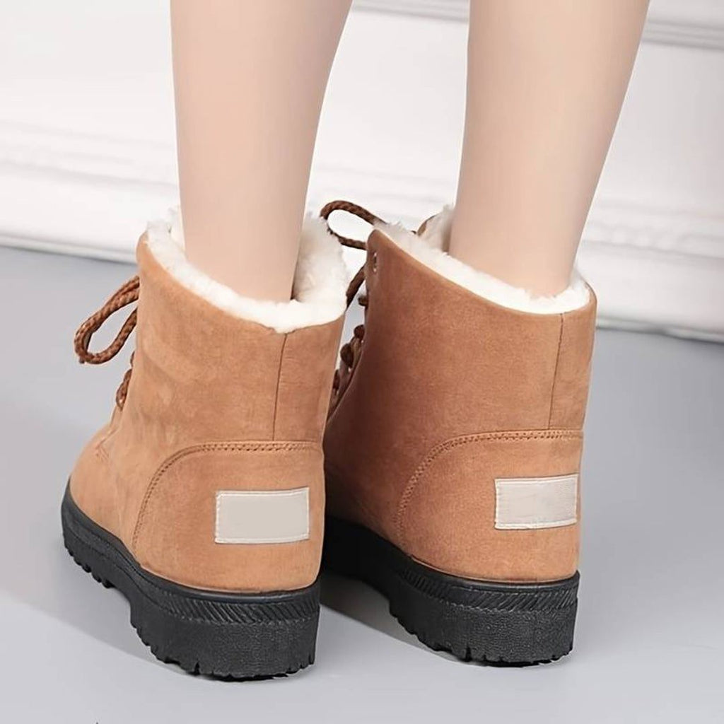 Women's Fleece-Lined Lace-Up Ankle Boots