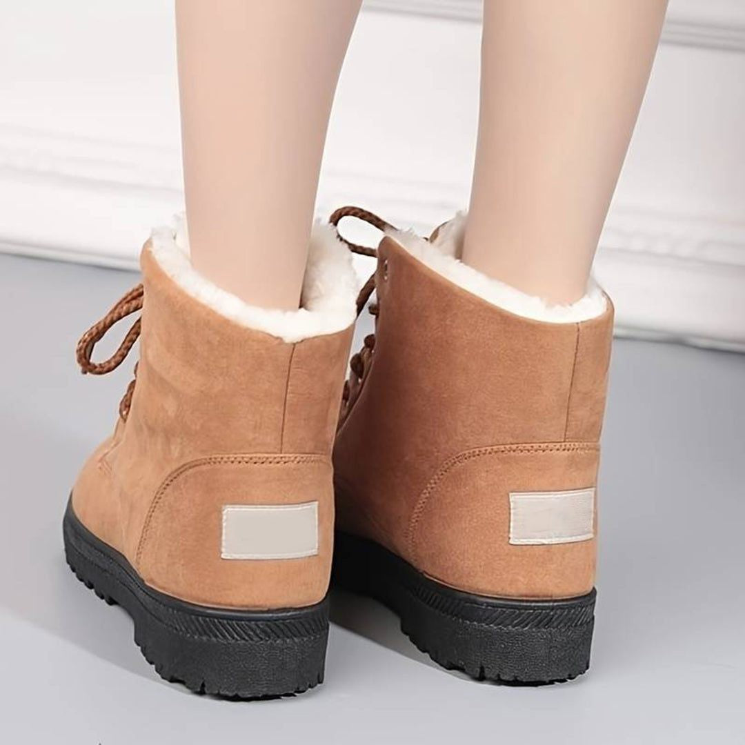 Women's Fleece-Lined Lace-Up Ankle Boots