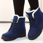 Women's Fleece-Lined Lace-Up Ankle Boots