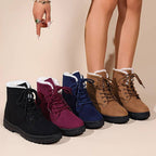Women's Fleece-Lined Lace-Up Ankle Boots