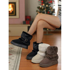 Women's Fur-Trimmed Snow Boots with Plush Lining