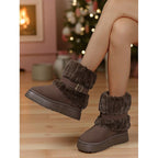 Women's Fur-Trimmed Snow Boots with Plush Lining