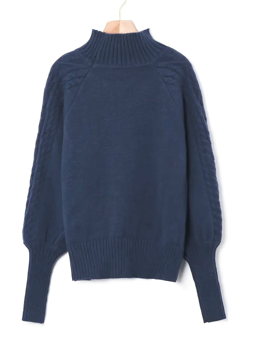 Women's Half-Collar Cable Knit Jumper