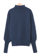 Women's Half-Collar Cable Knit Jumper