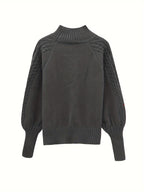 Women's Half-Collar Cable Knit Jumper