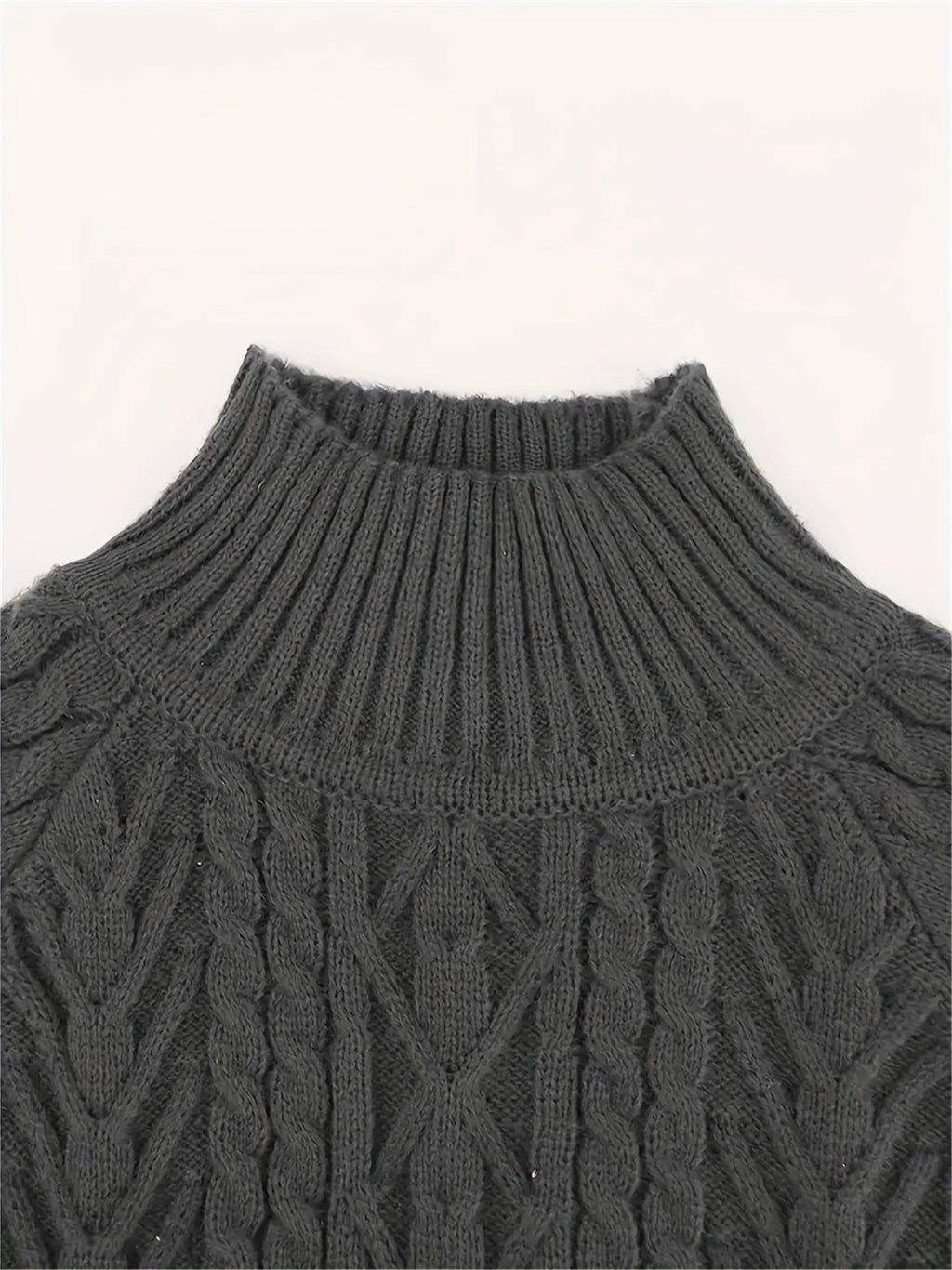 Women's Half-Collar Cable Knit Jumper
