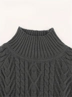 Women's Half-Collar Cable Knit Jumper