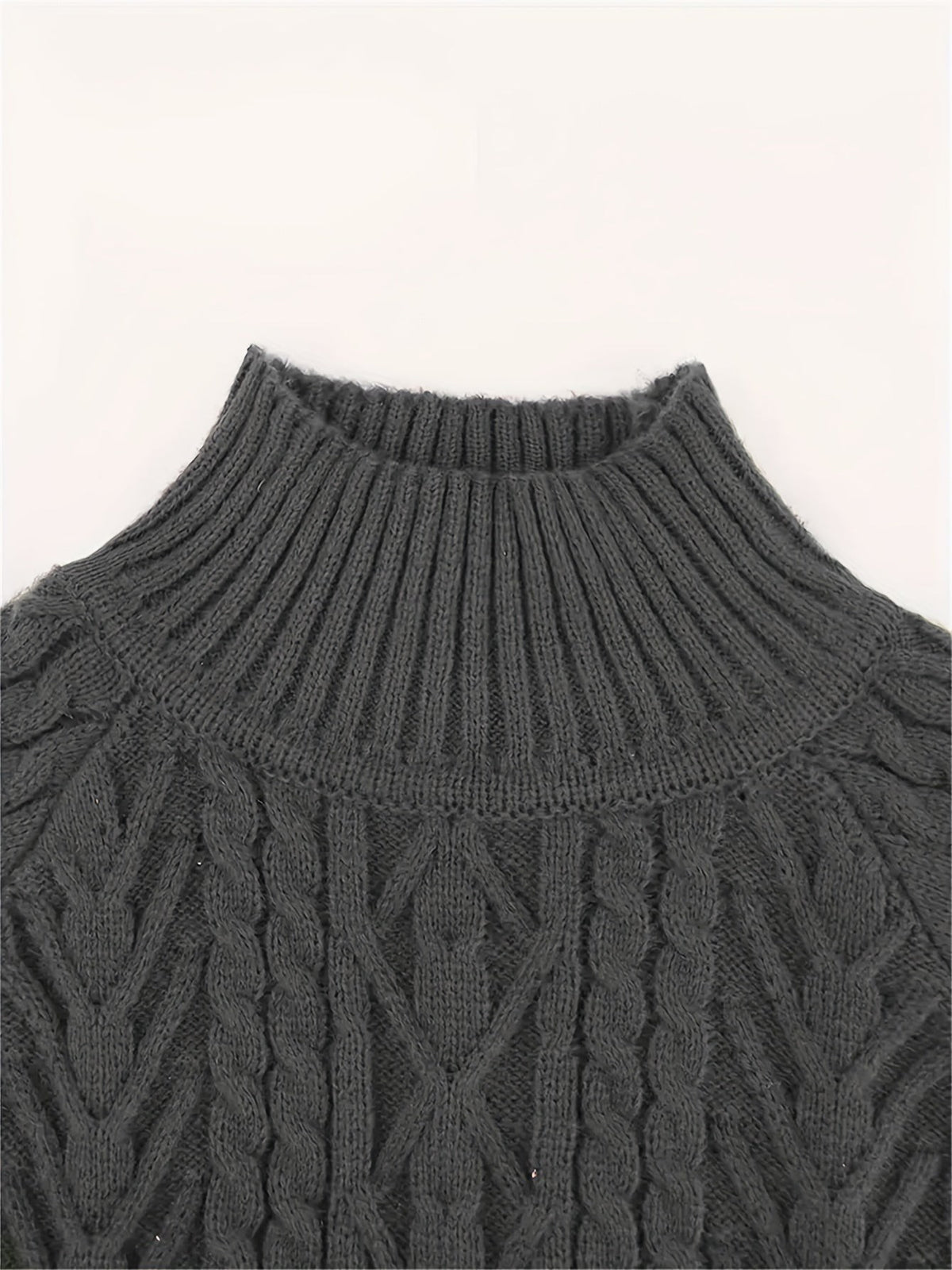 Women's Half-Collar Cable Knit Jumper