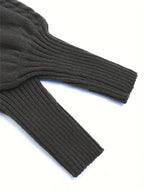 Women's Half-Collar Cable Knit Jumper