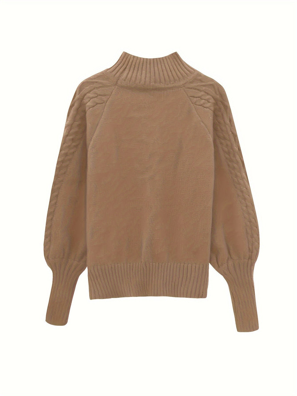 Women's Half-Collar Cable Knit Jumper