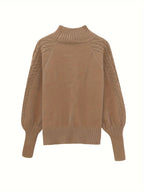 Women's Half-Collar Cable Knit Jumper