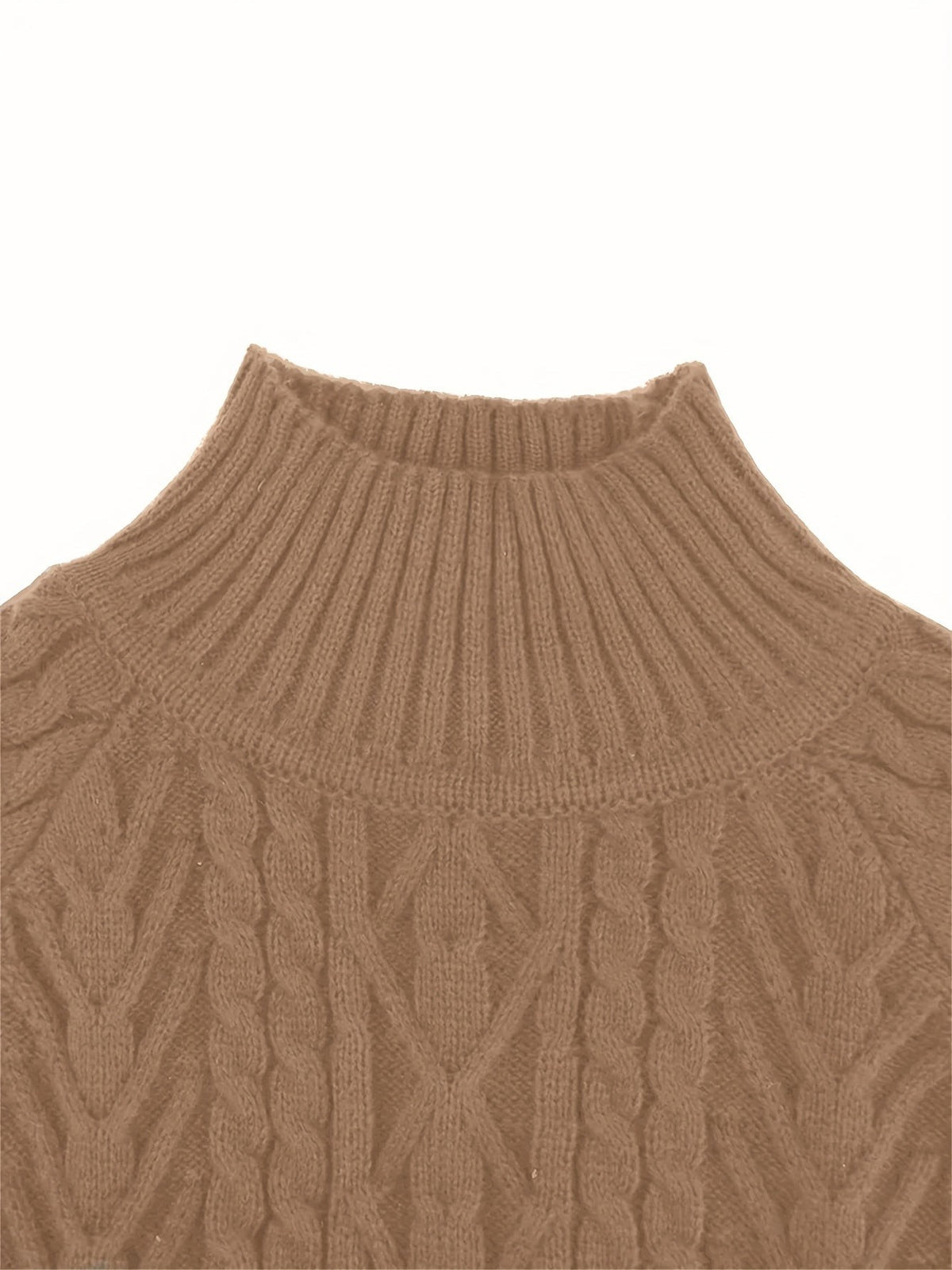 Women's Half-Collar Cable Knit Jumper