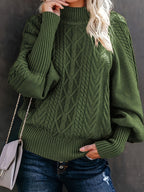 Women's Half-Collar Cable Knit Jumper