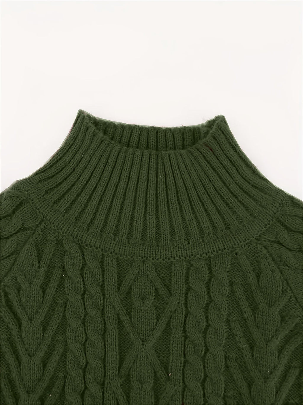 Women's Half-Collar Cable Knit Jumper