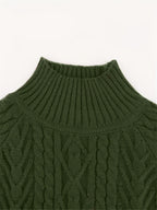 Women's Half-Collar Cable Knit Jumper