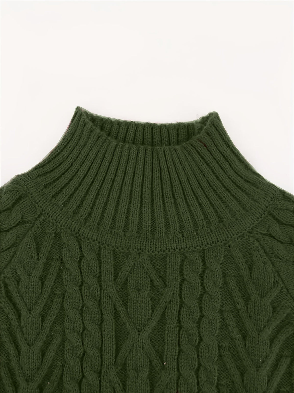 Women's Half-Collar Cable Knit Jumper