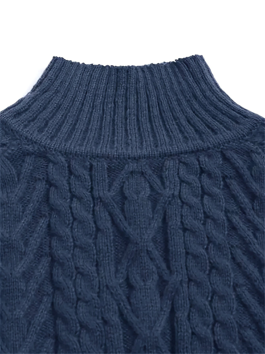 Women's Half-Collar Cable Knit Jumper