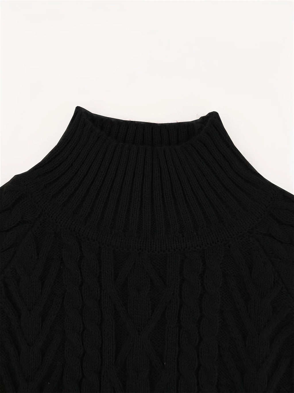 Women's Half-Collar Cable Knit Jumper