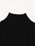Women's Half-Collar Cable Knit Jumper