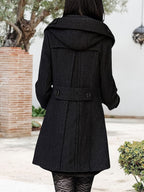 Women's Hooded Double-Breasted Mid-Length Overcoat