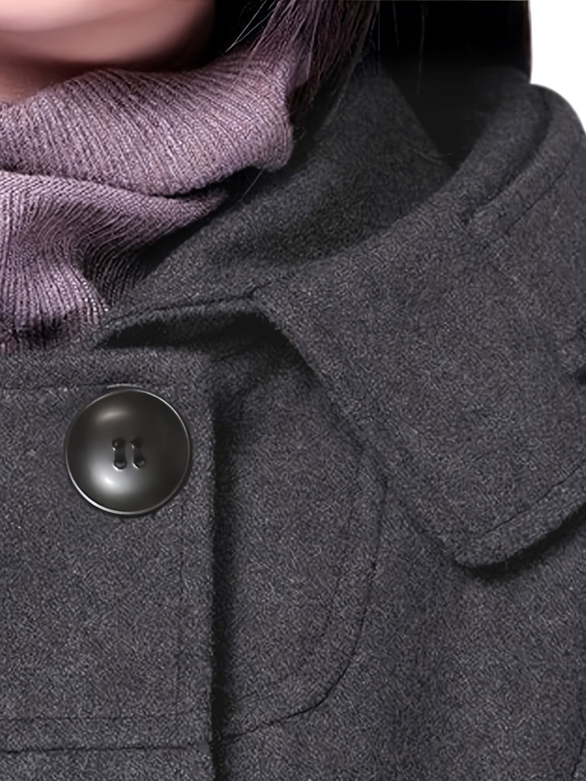 Women's Hooded Double-Breasted Mid-Length Overcoat