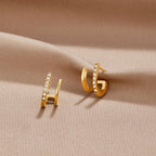 Women's Jewellery Gold Crystal Claw Stud Earrings