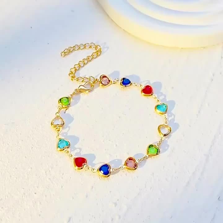 Women's Jewellery Multicolour Heart Bracelet