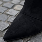 Women's Knee High Boots with Fold-Over Cuff and Block Heel