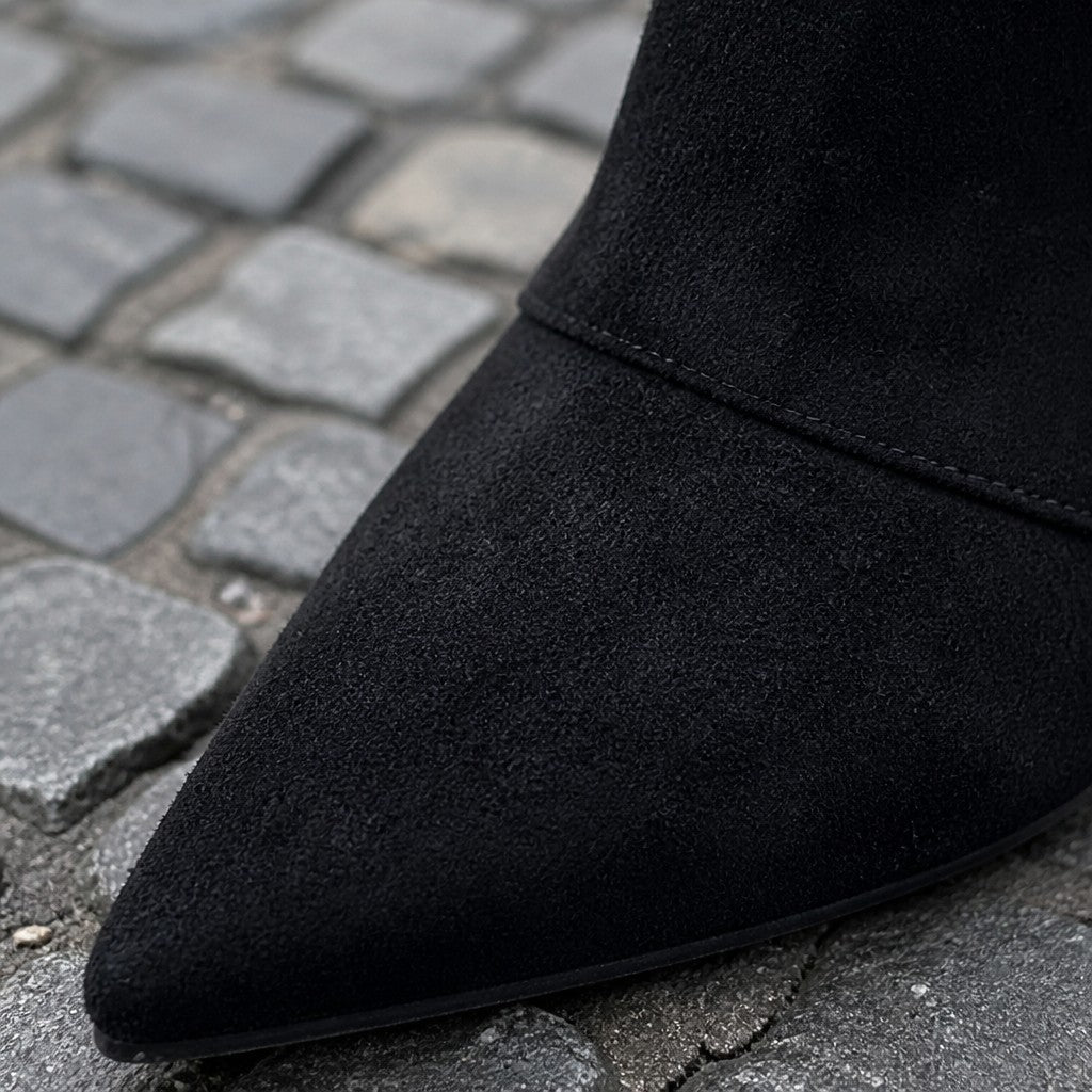 Women's Knee High Boots with Fold-Over Cuff and Block Heel