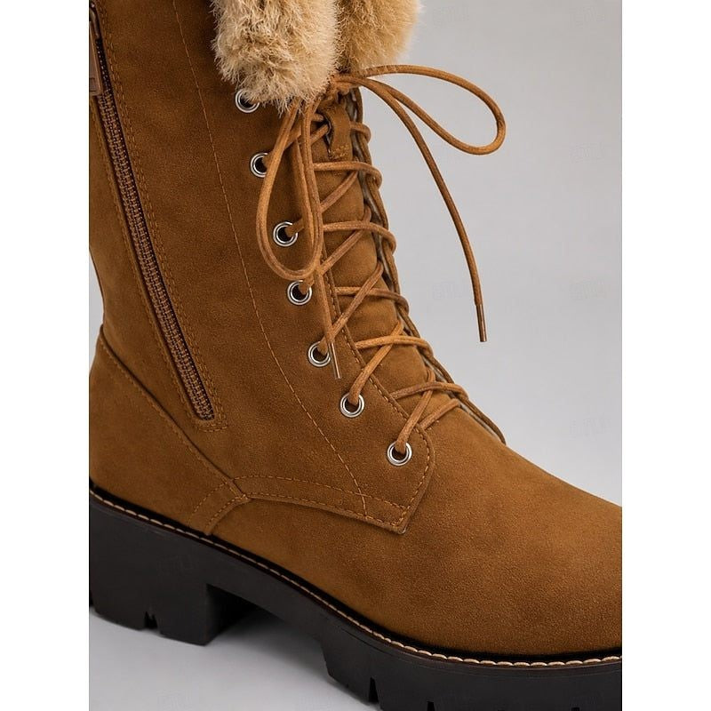 Women's Lace-Up Knee High Platform Winter Boots