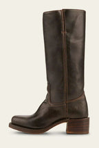 Women's Leather Block Heel Knee High Boots