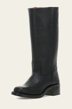 Women's Leather Block Heel Knee High Boots