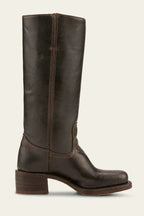 Women's Leather Block Heel Knee High Boots