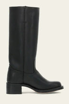 Women's Leather Block Heel Knee High Boots