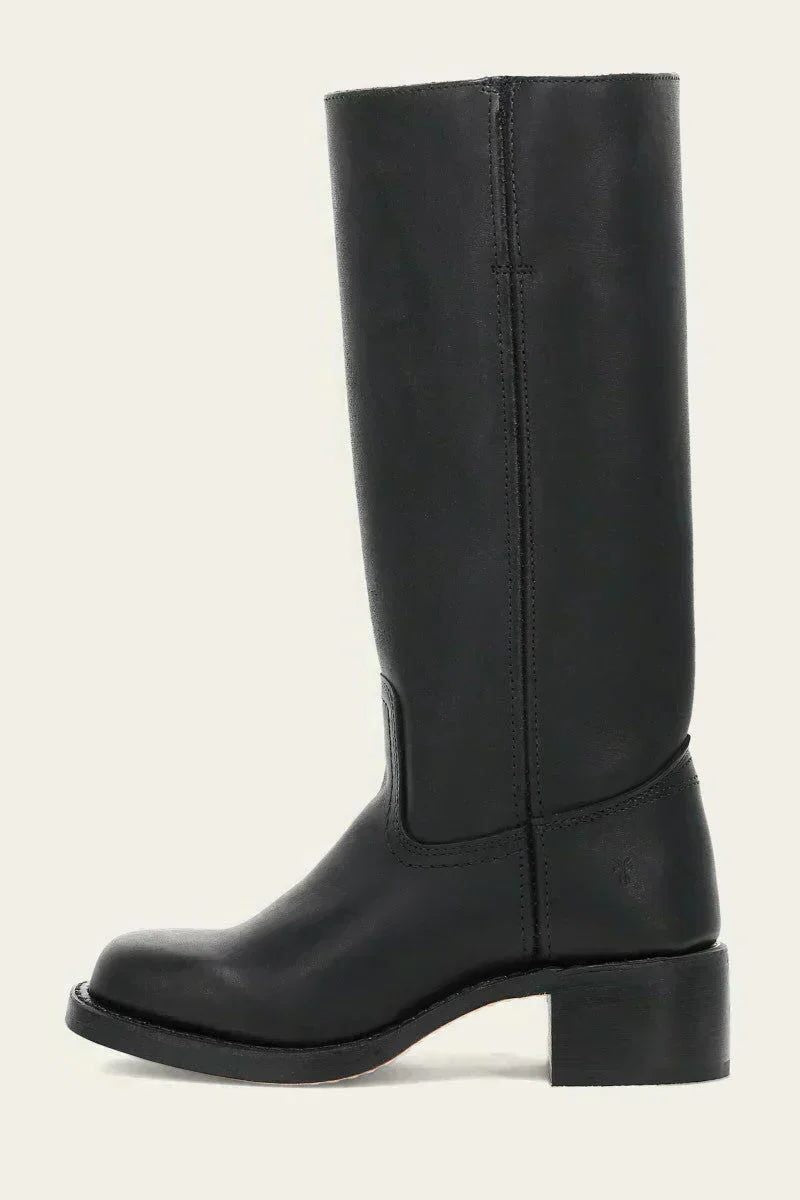 Women's Leather Block Heel Knee High Boots