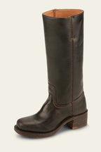 Women's Leather Block Heel Knee High Boots