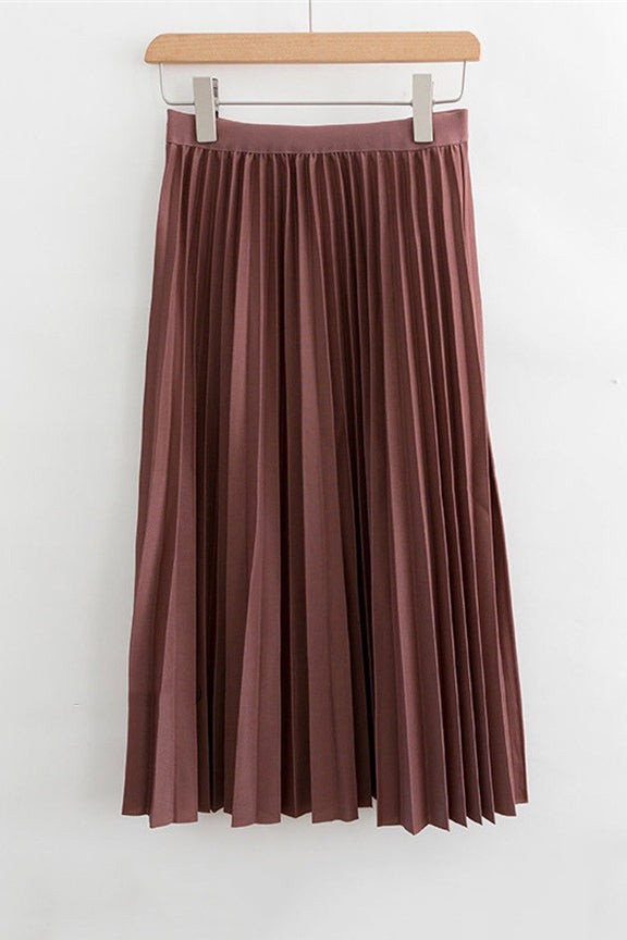 Women's Long High Waist Pleated Skirt