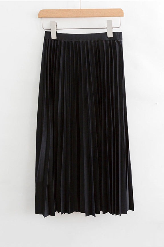 Women's Long High Waist Pleated Skirt