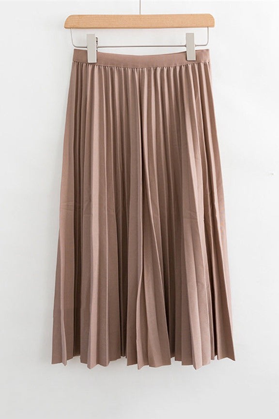 Women's Long High Waist Pleated Skirt