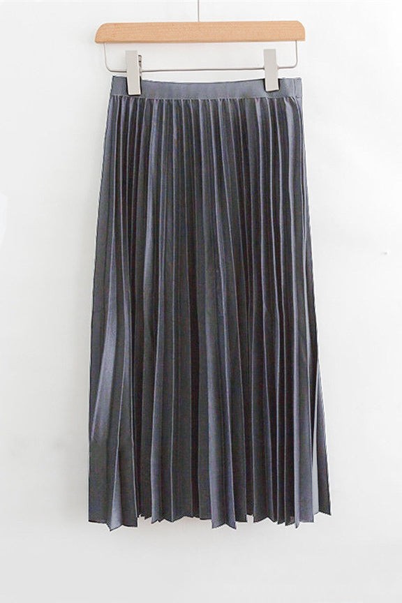 Women's Long High Waist Pleated Skirt