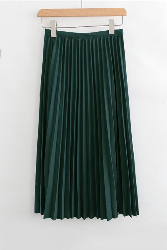 Women's Long High Waist Pleated Skirt
