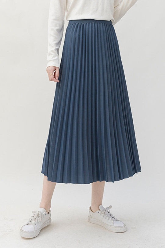 Women's Long High Waist Pleated Skirt